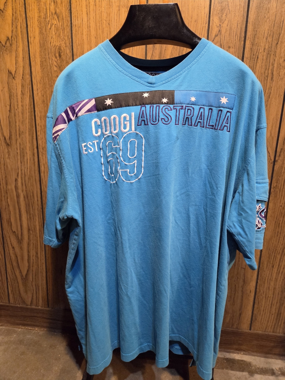 Coogi Australia Men's Teal Graphic Tee - EST 69 Short Sleeve 4XL